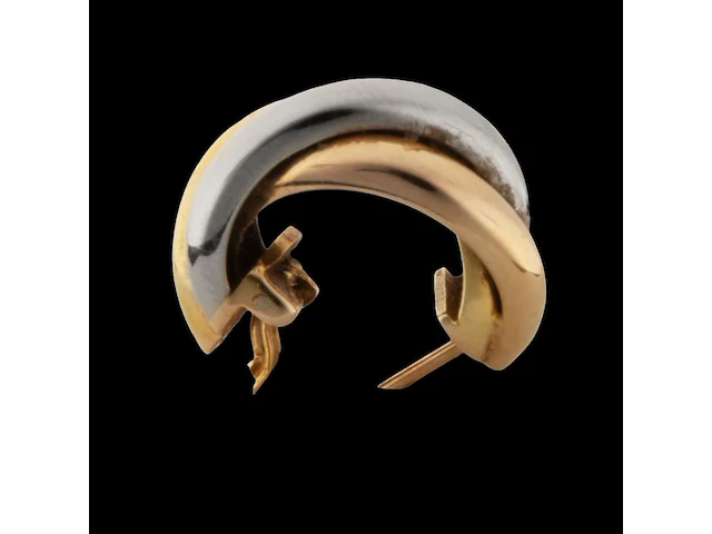 A pair of cartier trinity earrings, 18ct gold in three colours, h 2 cm, total weight: 9,3 g (+) - afbeelding 8 van  23