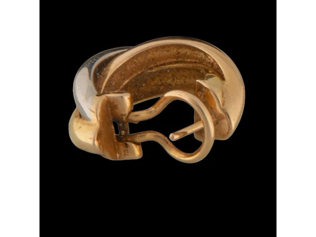 A pair of cartier trinity earrings, 18ct gold in three colours, h 2 cm, total weight: 9,3 g (+) - afbeelding 10 van  23