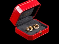 A pair of cartier trinity earrings, 18ct gold in three colours, h 2 cm, total weight: 9,3 g (+) - afbeelding 15 van  23