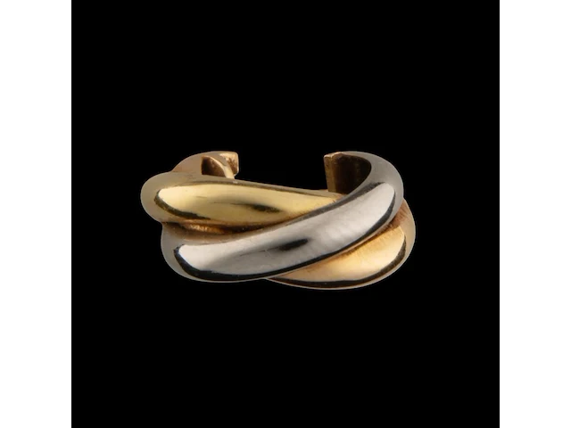 A pair of cartier trinity earrings, 18ct gold in three colours, h 2 cm, total weight: 9,3 g (+) - afbeelding 17 van  23