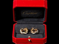 A pair of cartier trinity earrings, 18ct gold in three colours, h 2 cm, total weight: 9,3 g (+) - afbeelding 23 van  23
