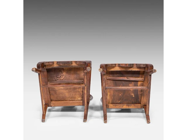 A pair of chinese hardwood armchairs, each with a pierced and carved splat back centred by a dreamstone panel, late qing, h 103 - 52 x 45 cm - afbeelding 7 van  7