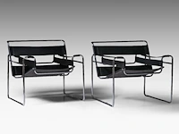 A pair of design armchairs after the iconic wassily model by marcel breuer, edition of movimento moderno 73 x 78 x 70 cm. (28.73 x 30.71 x 27.55 in.) - afbeelding 3 van  9