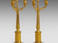 A pair of french empire-style gilt bronze candelabras 48.5 cm. (19.08 in.) - afbeelding 3 van  6
