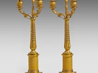 A pair of french empire-style gilt bronze candelabras 48.5 cm. (19.08 in.) - afbeelding 4 van  6