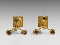 A pair of french empire-style gilt bronze candelabras 48.5 cm. (19.08 in.) - afbeelding 5 van  6