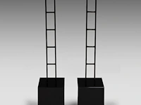 A pair of granite and metal pedestals 134 cm. (52.75 in.) - afbeelding 2 van  5
