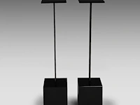 A pair of granite and metal pedestals 134 cm. (52.75 in.) - afbeelding 3 van  5