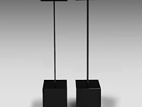 A pair of granite and metal pedestals 134 cm. (52.75 in.) - afbeelding 4 van  5