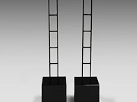 A pair of granite and metal pedestals 134 cm. (52.75 in.) - afbeelding 5 van  5