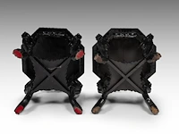 A pair of japanese carved octagonal bases, late 19thc/early 20thc, h 58 - ø 60 cm - afbeelding 7 van  7