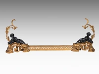 A pair of louis xv style gilt and patinated bronze andirons 45 cm. (17.71 in.)