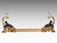 A pair of louis xv style gilt and patinated bronze andirons 45 cm. (17.71 in.) - afbeelding 2 van  5