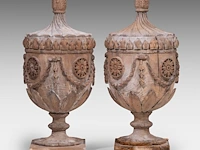 A pair of neoclassical gustavian wooden trophies, 18thc 77 cm. (30.30 in.)