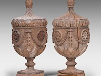 A pair of neoclassical gustavian wooden trophies, 18thc 77 cm. (30.30 in.) - afbeelding 3 van  4