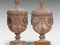 A pair of neoclassical gustavian wooden trophies, 18thc 77 cm. (30.30 in.) - afbeelding 4 van  4