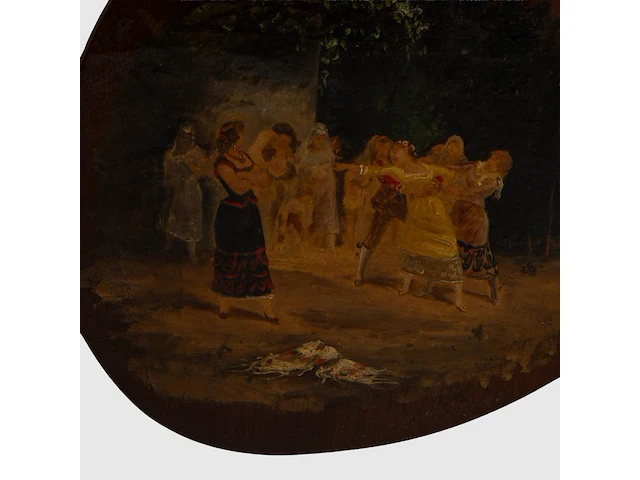 A pair of painter's palettes of luís menéndez pidal (1861-1932), decorated by the artist with typical spanish scenes, 1888 30 x 20 cm. (11.81 x 7.87 in.) - afbeelding 2 van  10