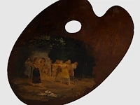 A pair of painter's palettes of luís menéndez pidal (1861-1932), decorated by the artist with typical spanish scenes, 1888 30 x 20 cm. (11.81 x 7.87 in.) - afbeelding 4 van  10