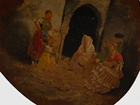 A pair of painter's palettes of luís menéndez pidal (1861-1932), decorated by the artist with typical spanish scenes, 1888 30 x 20 cm. (11.81 x 7.87 in.) - afbeelding 10 van  10