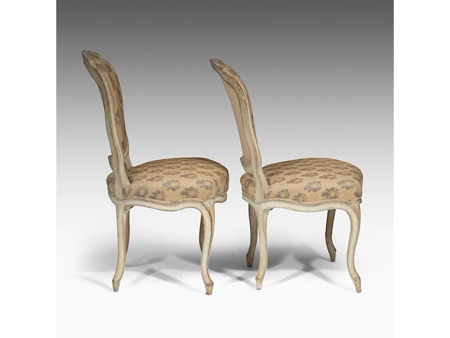 A pair of patinated louis xvi chairs, 18thc 84 x 51 x 55 cm. (33.07 x 20.07 x 21.64 in.) - afbeelding 4 van  6