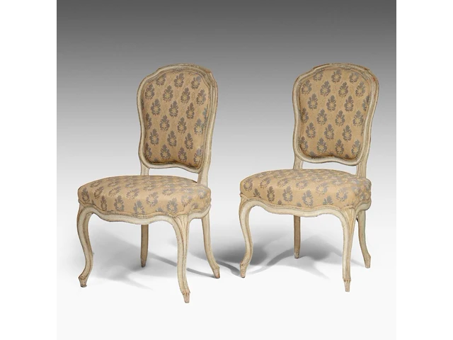 A pair of patinated louis xvi chairs, 18thc 84 x 51 x 55 cm. (33.07 x 20.07 x 21.64 in.) - afbeelding 5 van  6