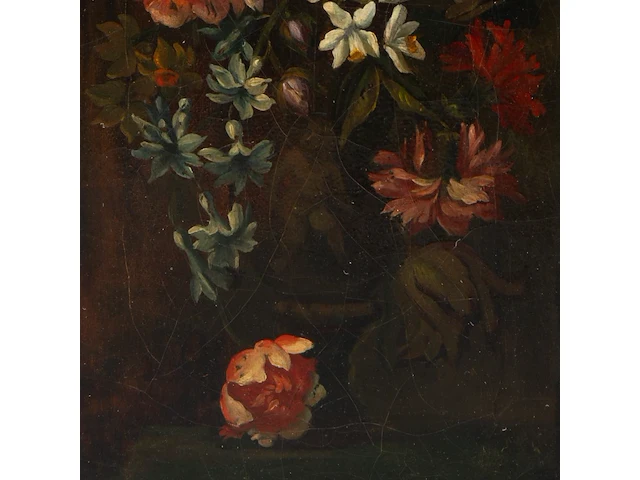 A pair of pendant works with flower still lifes, 19thc, oil on canvas 72 x 29 cm. (28.35 x 11.41 in.), frame: 82 x 39 cm. (32.28 x 15.34 in.) - afbeelding 3 van  11