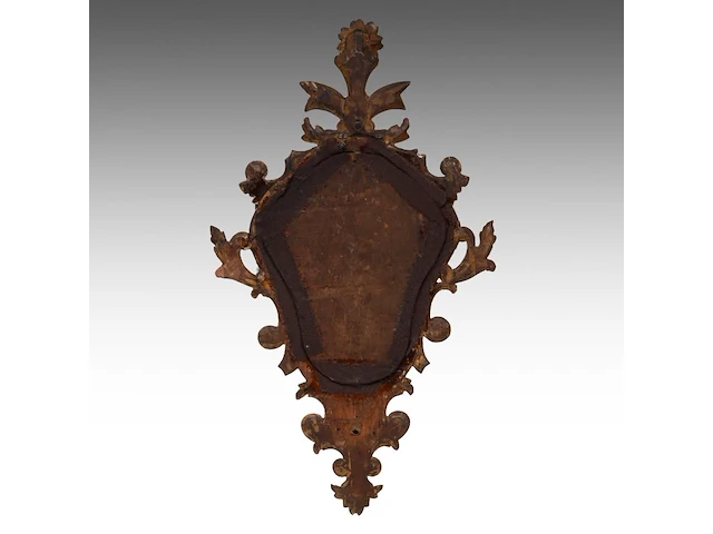 A pair of rococo-style giltwood wall mirrors, 19thc 58 x 35 cm. (22.82 x 13.77 in.) - afbeelding 3 van  5