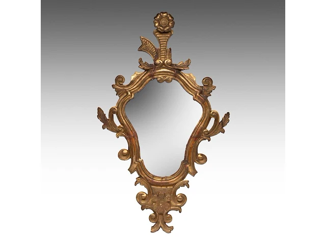 A pair of rococo-style giltwood wall mirrors, 19thc 58 x 35 cm. (22.82 x 13.77 in.) - afbeelding 4 van  5