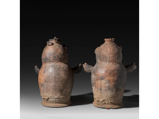 A pair of terracotta nana densu legba torso figures, fon people, benin 40 cm. (15 3/4 in.) - afbeelding 3 van  7