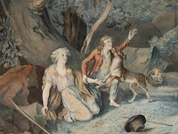 A pair of watercolour drawings after fréd schall (1752-1825), with scenes from paul and virginia, the famous novel by jacques-henri bernardin de saint-pierre 32.5 x 42 cm. (12.80 x 16.53 in.), frame: 61.5 x 66.5 cm. (24. - afbeelding 3 van  11