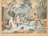 A pair of watercolour drawings after fréd schall (1752-1825), with scenes from paul and virginia, the famous novel by jacques-henri bernardin de saint-pierre 32.5 x 42 cm. (12.80 x 16.53 in.), frame: 61.5 x 66.5 cm. (24. - afbeelding 4 van  11