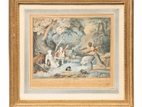A pair of watercolour drawings after fréd schall (1752-1825), with scenes from paul and virginia, the famous novel by jacques-henri bernardin de saint-pierre 32.5 x 42 cm. (12.80 x 16.53 in.), frame: 61.5 x 66.5 cm. (24. - afbeelding 5 van  11