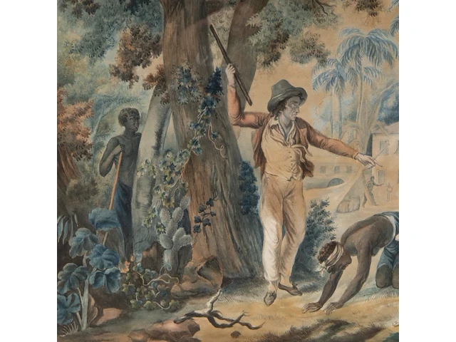 A pair of watercolour drawings after fréd schall (1752-1825), with scenes from paul and virginia, the famous novel by jacques-henri bernardin de saint-pierre 32.5 x 42 cm. (12.80 x 16.53 in.), frame: 61.5 x 66.5 cm. (24. - afbeelding 11 van  11