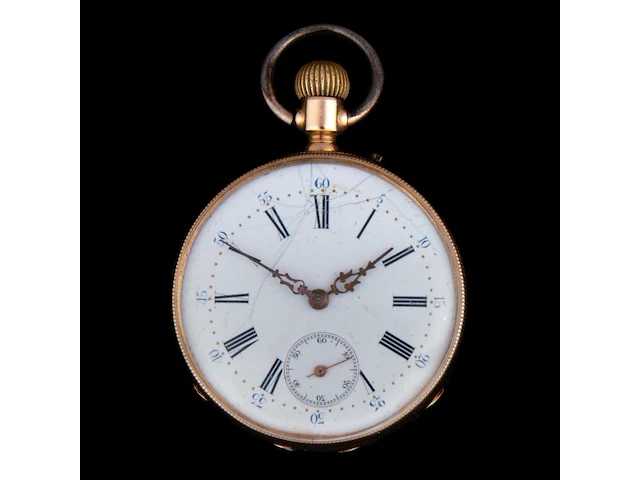A 'pateck genève' 18k yellow gold open face pocket watch, late 19thc - afbeelding 1 van  2