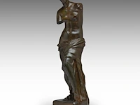 A patinated bronze copy of the famous venus de milo, lost-wax technique the bronze: 68 cm. (26.76 in.), with marble base; 73 cm. (28.73 in.)