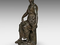 A patinated terracotta sculpture of an allegory of victory 68 cm. (26.76 in.) - afbeelding 2 van  8