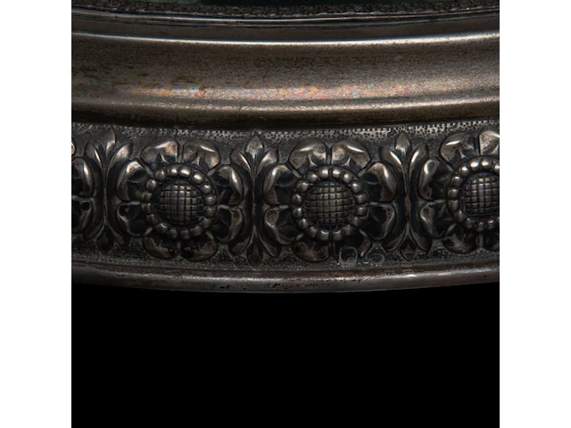 A portuguese silver pique-fleurs on a mirrored stand, porto hallmarks (1886-1938), total h 15 - 35 cm, 833/000 - afbeelding 6 van  7