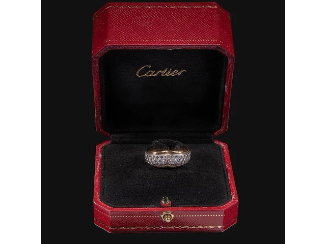 A rare cartier 'juliette' 18ct yellow gold ring set with brilliant-cut diamonds, weight: 14,5 g (+) - afbeelding 6 van  10