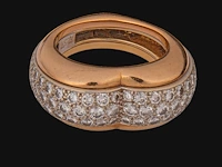 A rare cartier 'juliette' 18ct yellow gold ring set with brilliant-cut diamonds, weight: 14,5 g (+) - afbeelding 8 van  10