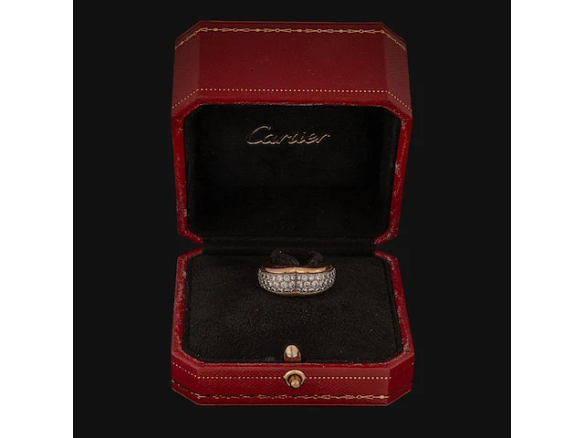 A rare cartier 'juliette' 18ct yellow gold ring set with brilliant-cut diamonds, weight: 14,5 g (+) - afbeelding 10 van  10