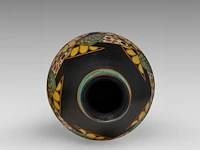 A rare charles catteau (1880-1966) art deco vase, polychrome floral design, ca 1927 30 cm. (11.81 in.) - afbeelding 5 van  7