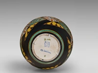 A rare charles catteau (1880-1966) art deco vase, polychrome floral design, ca 1927 30 cm. (11.81 in.) - afbeelding 6 van  7