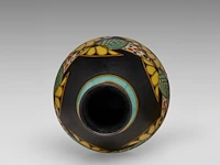 A rare charles catteau (1880-1966) art deco vase, polychrome floral design, ca 1927 - afbeelding 5 van  7