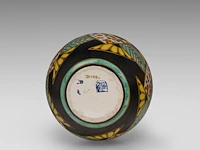 A rare charles catteau (1880-1966) art deco vase, polychrome floral design, ca 1927 - afbeelding 6 van  7