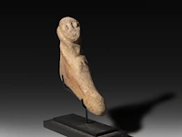 A rare taino carved volcanic stone phallic object, ca. 1000-1500 a.d., h 12,5 - w 15 cm