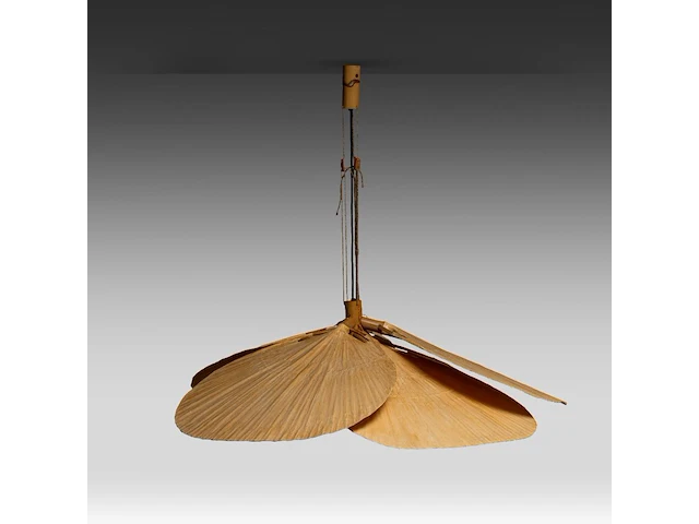 A rare vintage model 'uchiwa' hana hanging lamp by ingo maurer (1932-2019), bamboo and rice paper 99 cm. (38.97 in.) - afbeelding 1 van  10