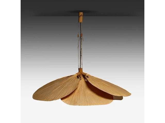 A rare vintage model 'uchiwa' hana hanging lamp by ingo maurer (1932-2019), bamboo and rice paper 99 cm. (38.97 in.) - afbeelding 3 van  10
