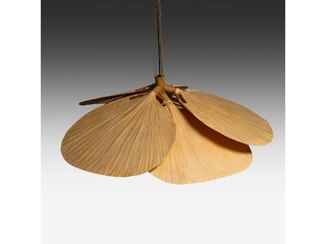 A rare vintage model 'uchiwa' hana hanging lamp by ingo maurer (1932-2019), bamboo and rice paper 99 cm. (38.97 in.) - afbeelding 4 van  10
