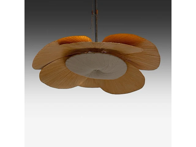 A rare vintage model 'uchiwa' hana hanging lamp by ingo maurer (1932-2019), bamboo and rice paper 99 cm. (38.97 in.) - afbeelding 6 van  10