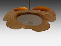 A rare vintage model 'uchiwa' hana hanging lamp by ingo maurer (1932-2019), bamboo and rice paper 99 cm. (38.97 in.) - afbeelding 6 van  10